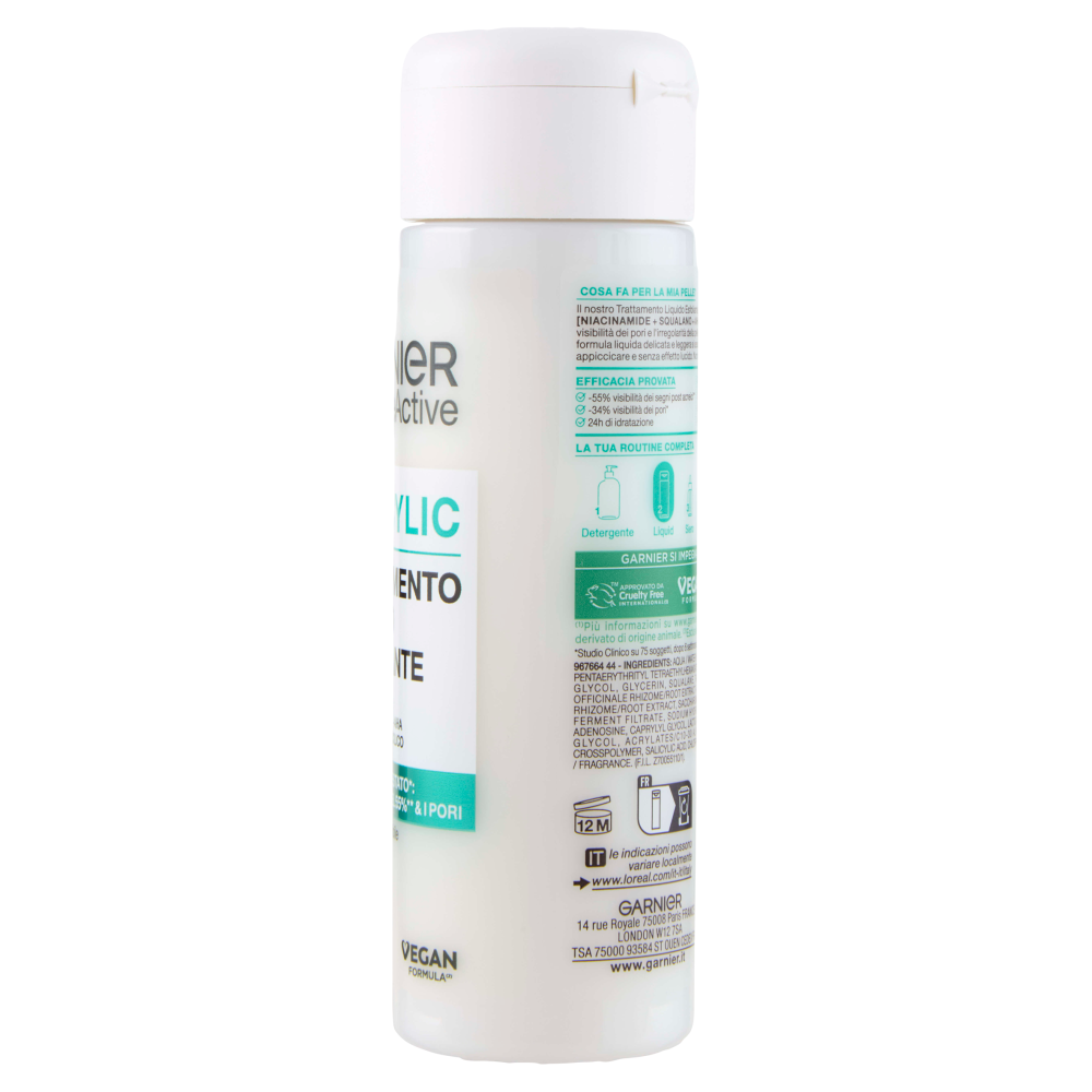 Garnier PureActive Salicylic Trattamento Liquido Esfoliante 7% Niacinamide, 120 ml