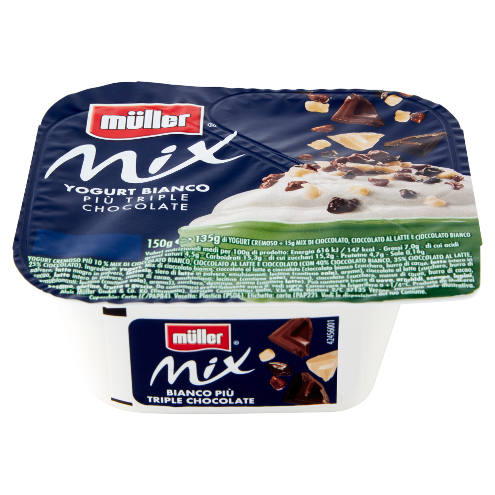 m&uuml;ller Mix Yogurt Bianco Pi&ugrave; Triple Chocolate 150 g