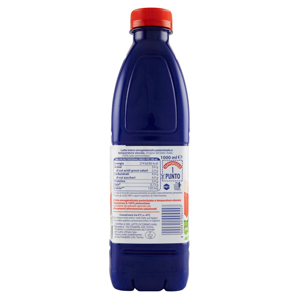 Centrale del Latte di Torino Tapporosso Intero Qualit&agrave; a Lunga Durata 1000 ml