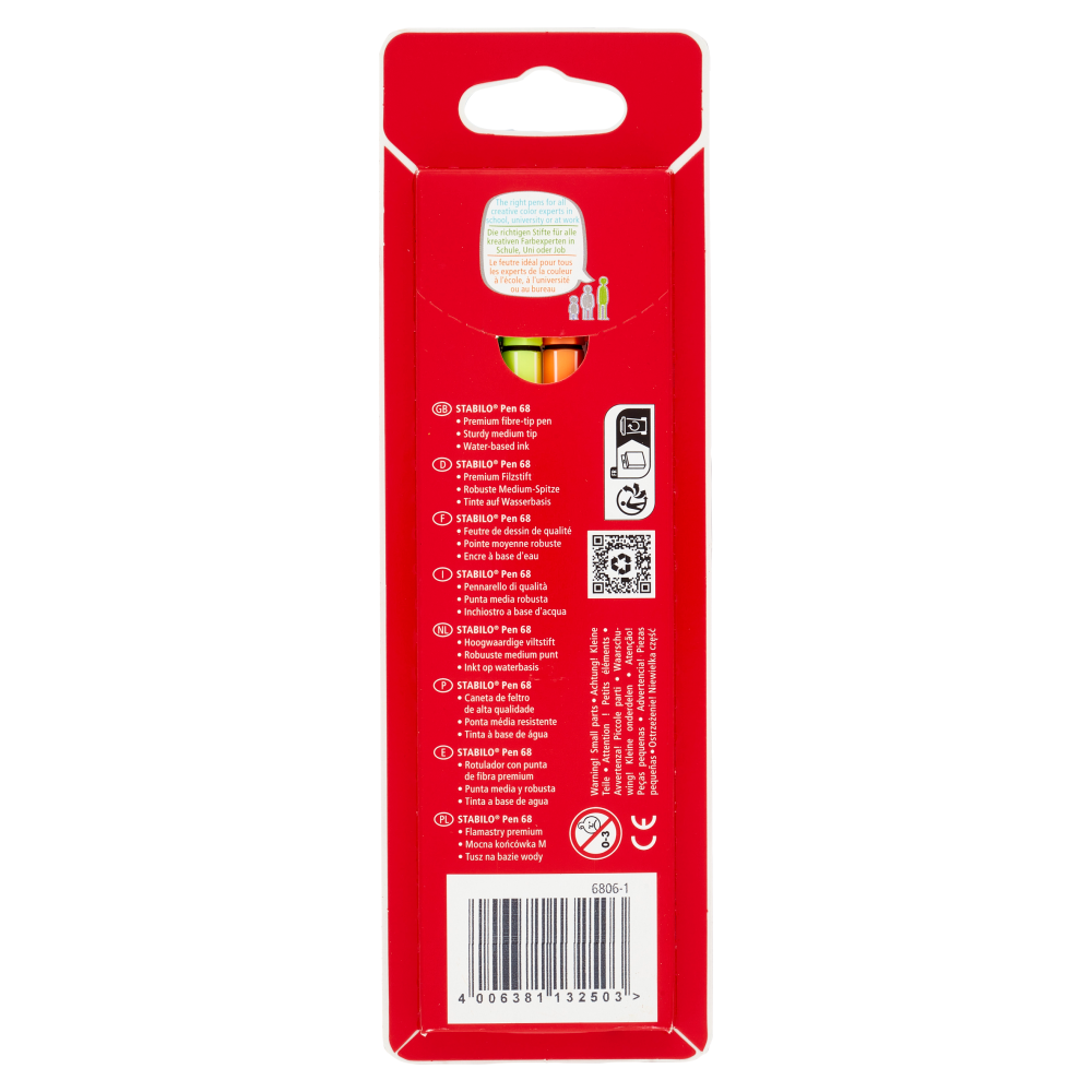 STABILO Pen 68 pennarello - astuccio da 6 pz. fluo