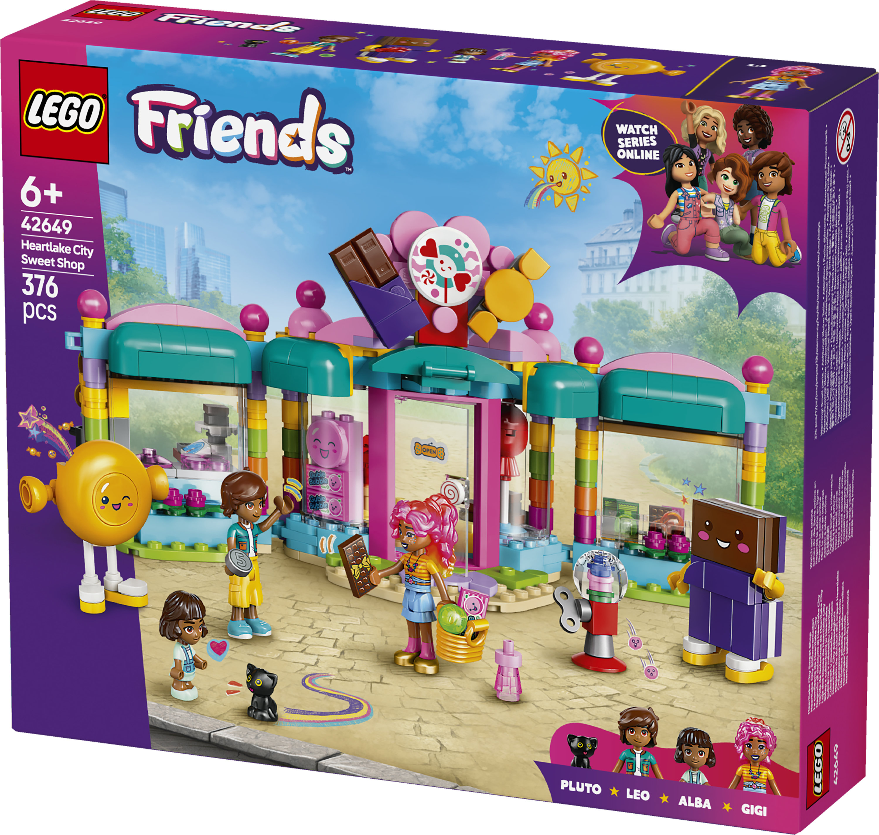 LEGO Friends 42649 Negozio di Dolciumi di Heartlake City, Giochi per Sviluppo Abilit&agrave; Sociali per Bambine e Bambini da 6 Anni
