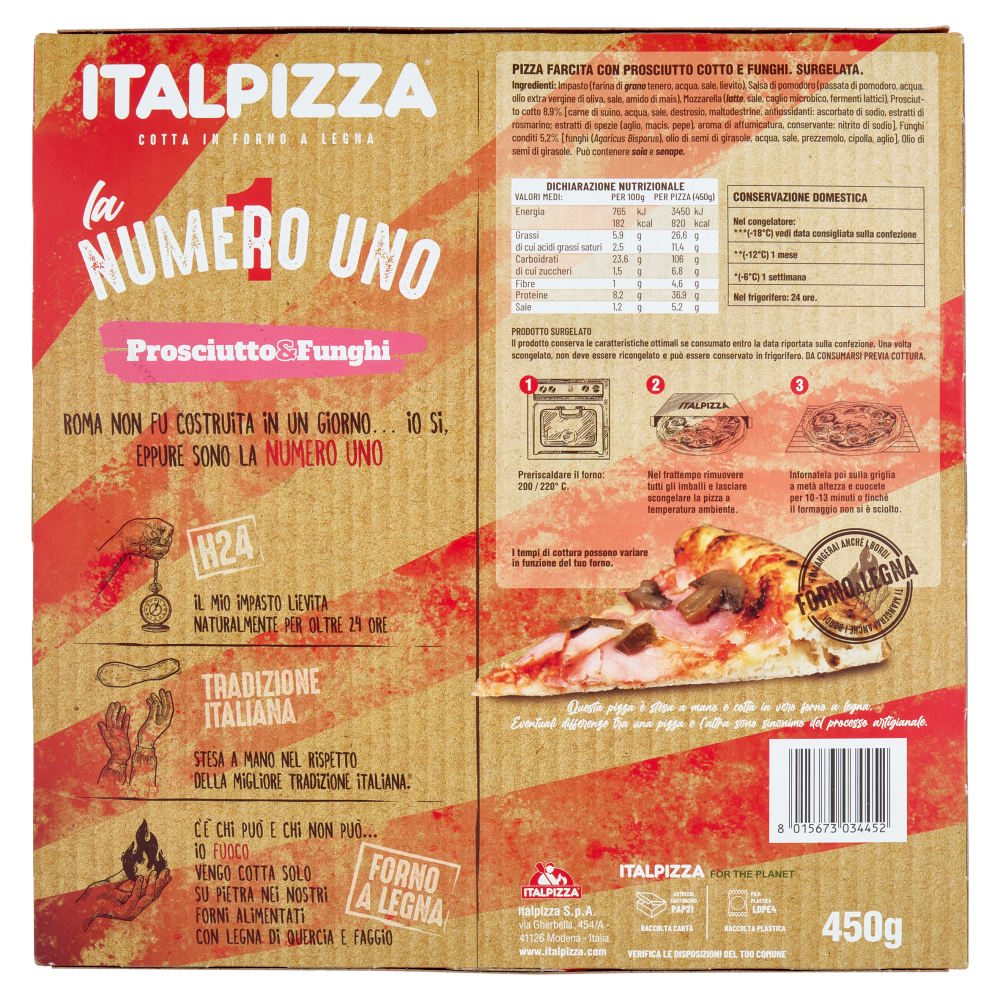 Italpizza la Numero Uno Prosciutto&Funghi 450 g