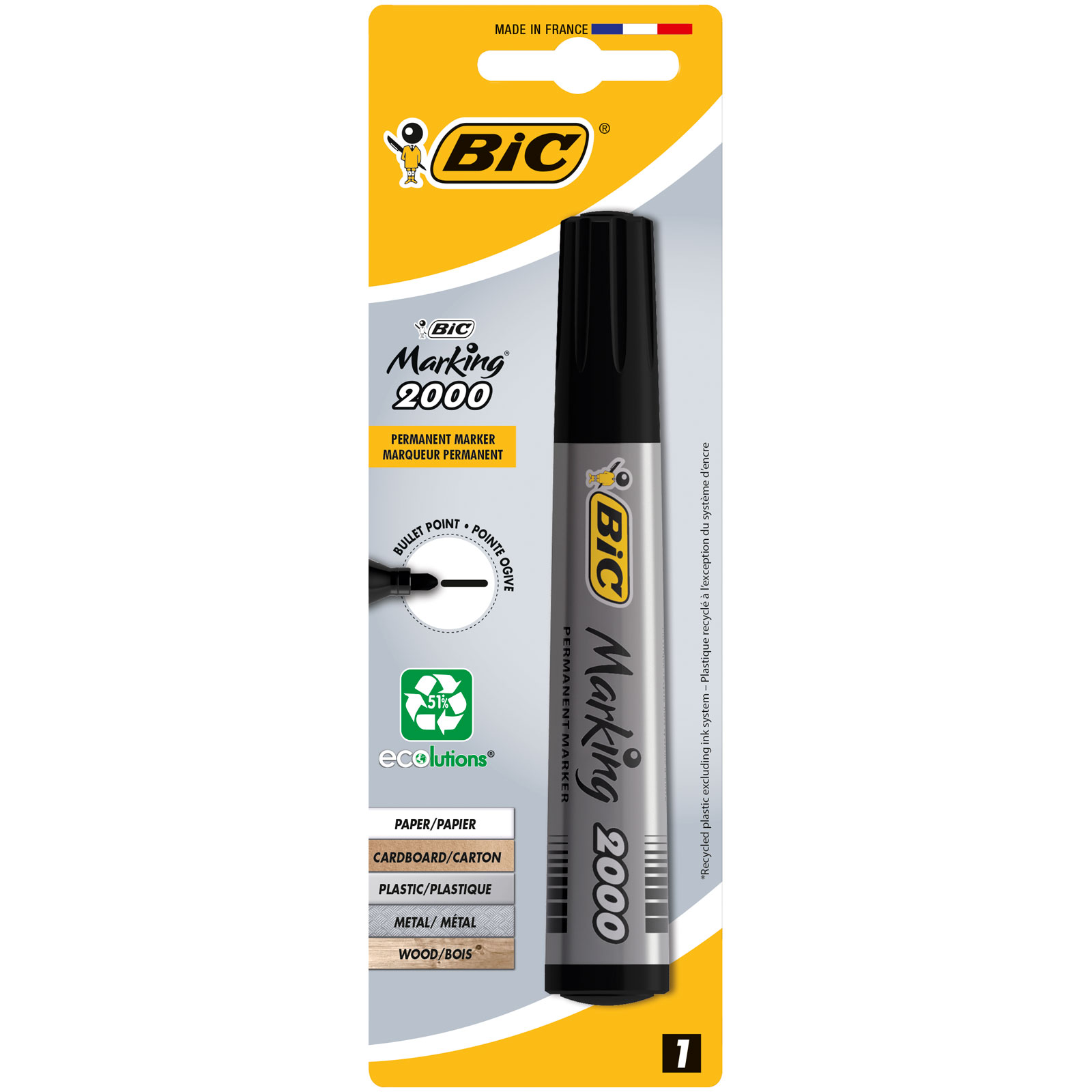 Bic Marking 2000 Permanent Marker 1.7 mm 1 nero