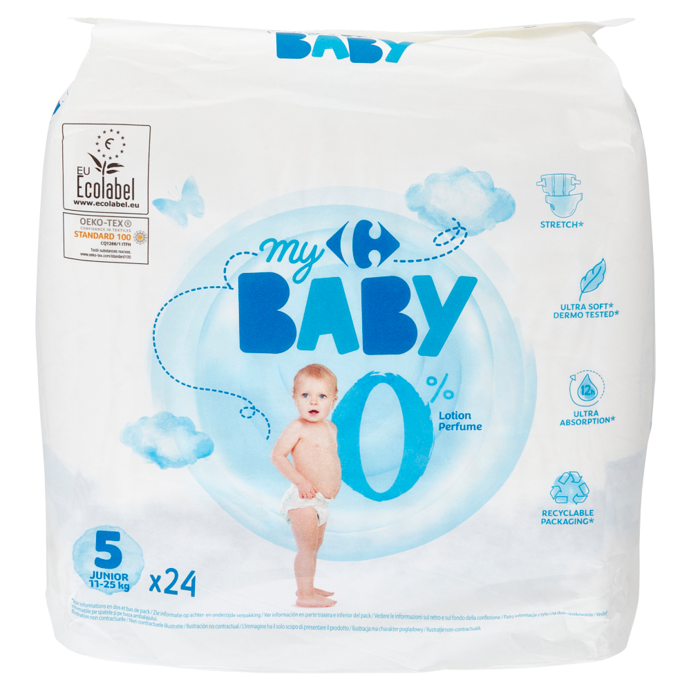 Carrefour my Baby Pannolini 5 Junior 11-25 kg 24 pz