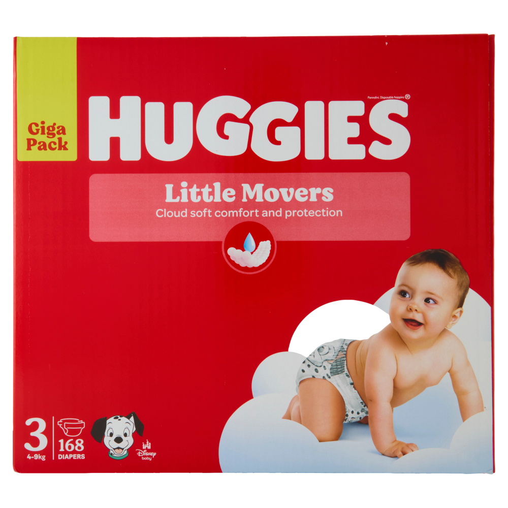 Huggies Little Movers Pannolini 3 4-9 Kg 168 pz