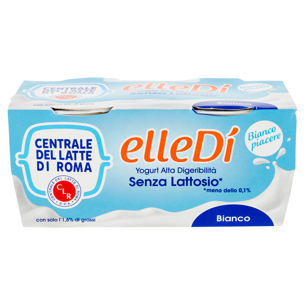 Centrale del Latte di Roma elleD&igrave; Yogurt Alta Digeribilit&agrave; Senza Lattosio* Bianco 2 x 125 g