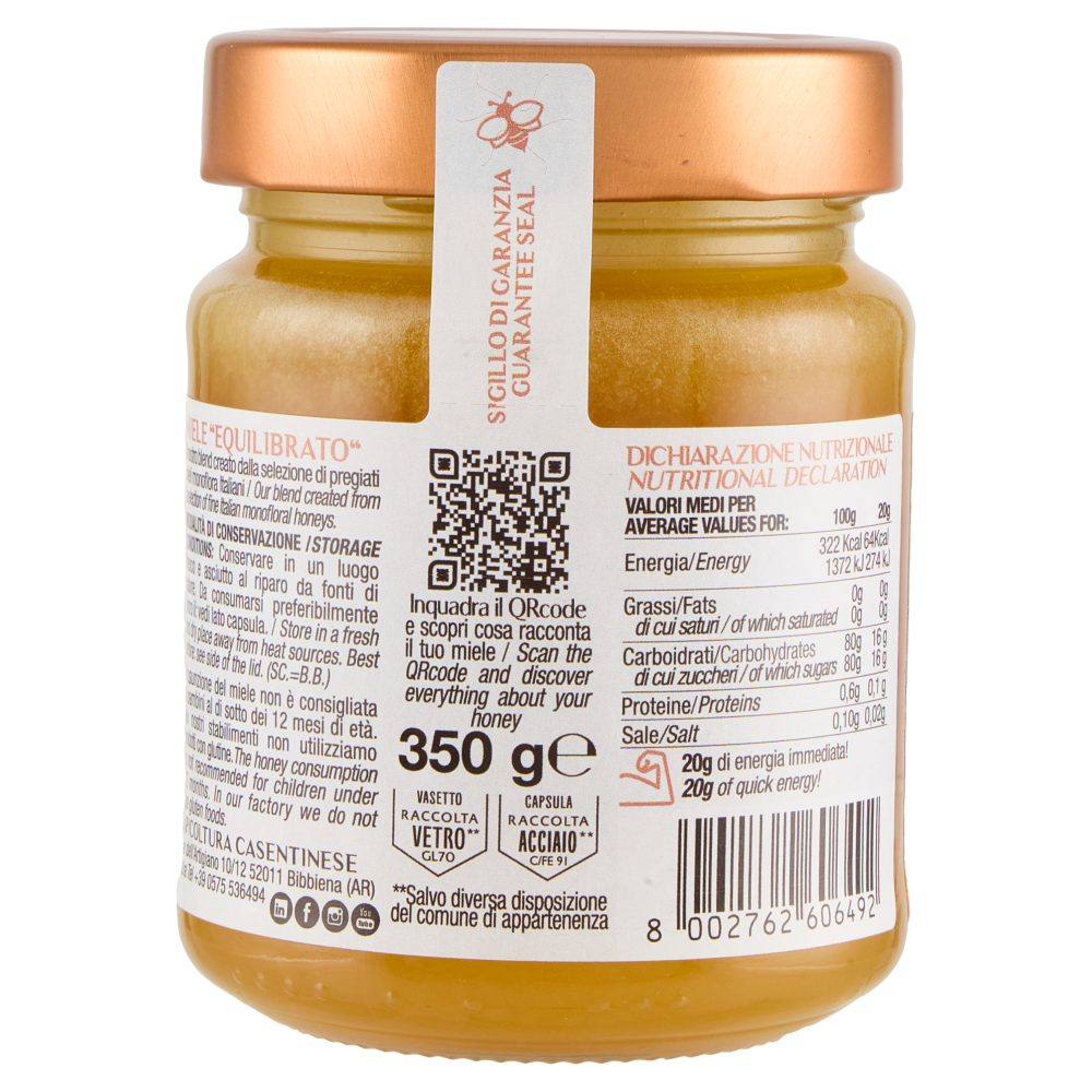 Apicoltura Casentinese Equilibrato il Miele Italiano 350 g