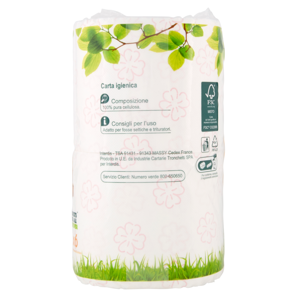 Carrefour Comfort Talco 2 veli Carta igienica 6 rotoli