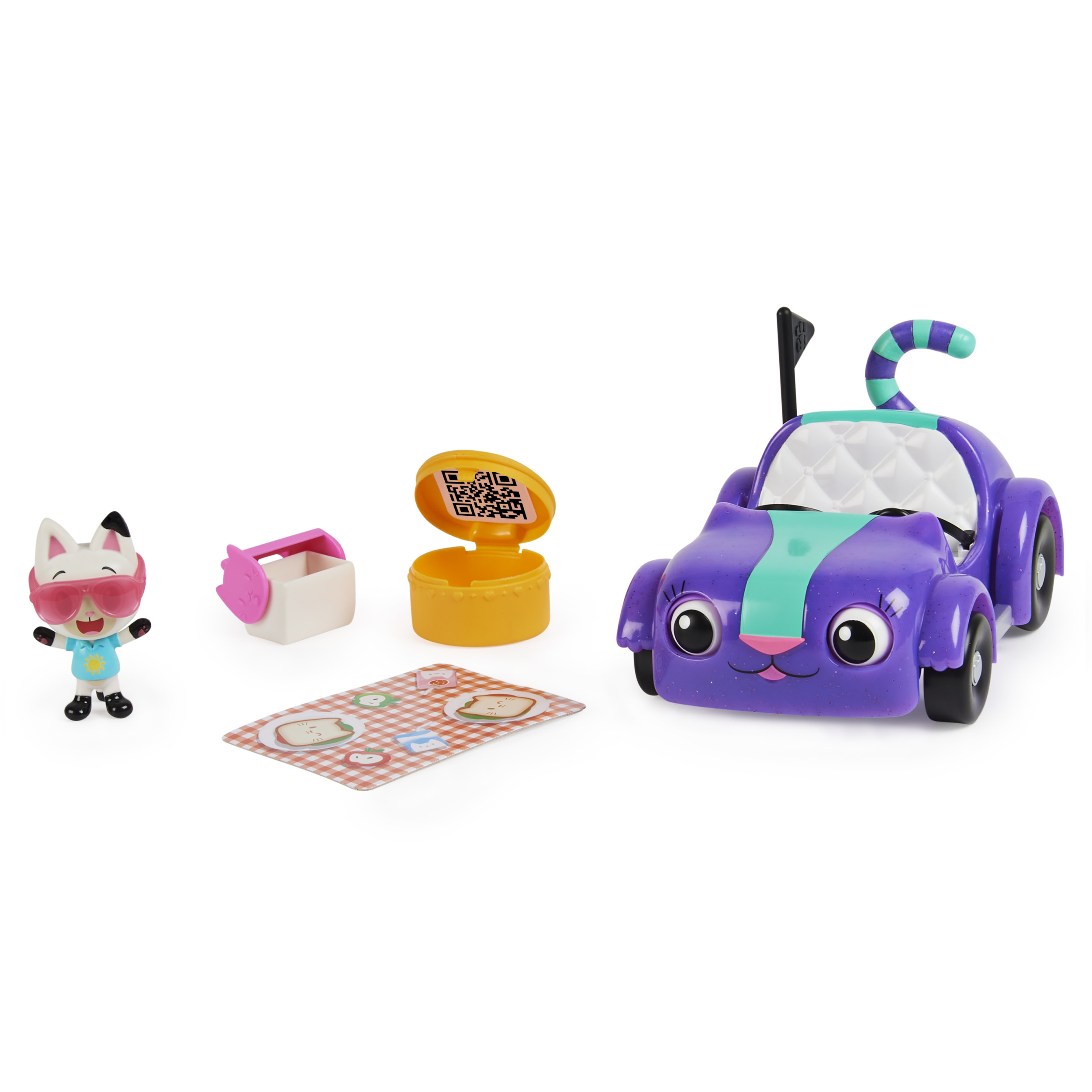Gabby's Dollhouse , La macchina di Carlita con personaggio Pandi Panda e  accessori, giochi per bambini dai 3 anni in su