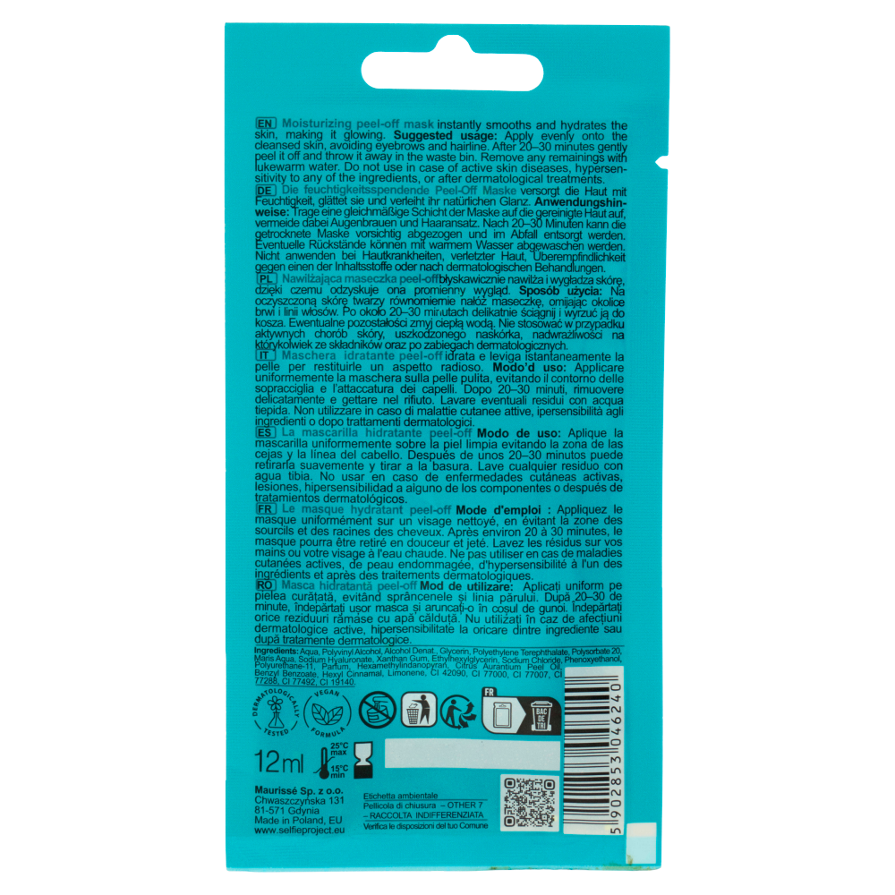 selfie project Moisturizing peel-off mask #Shine like a Mermaid 12 ml