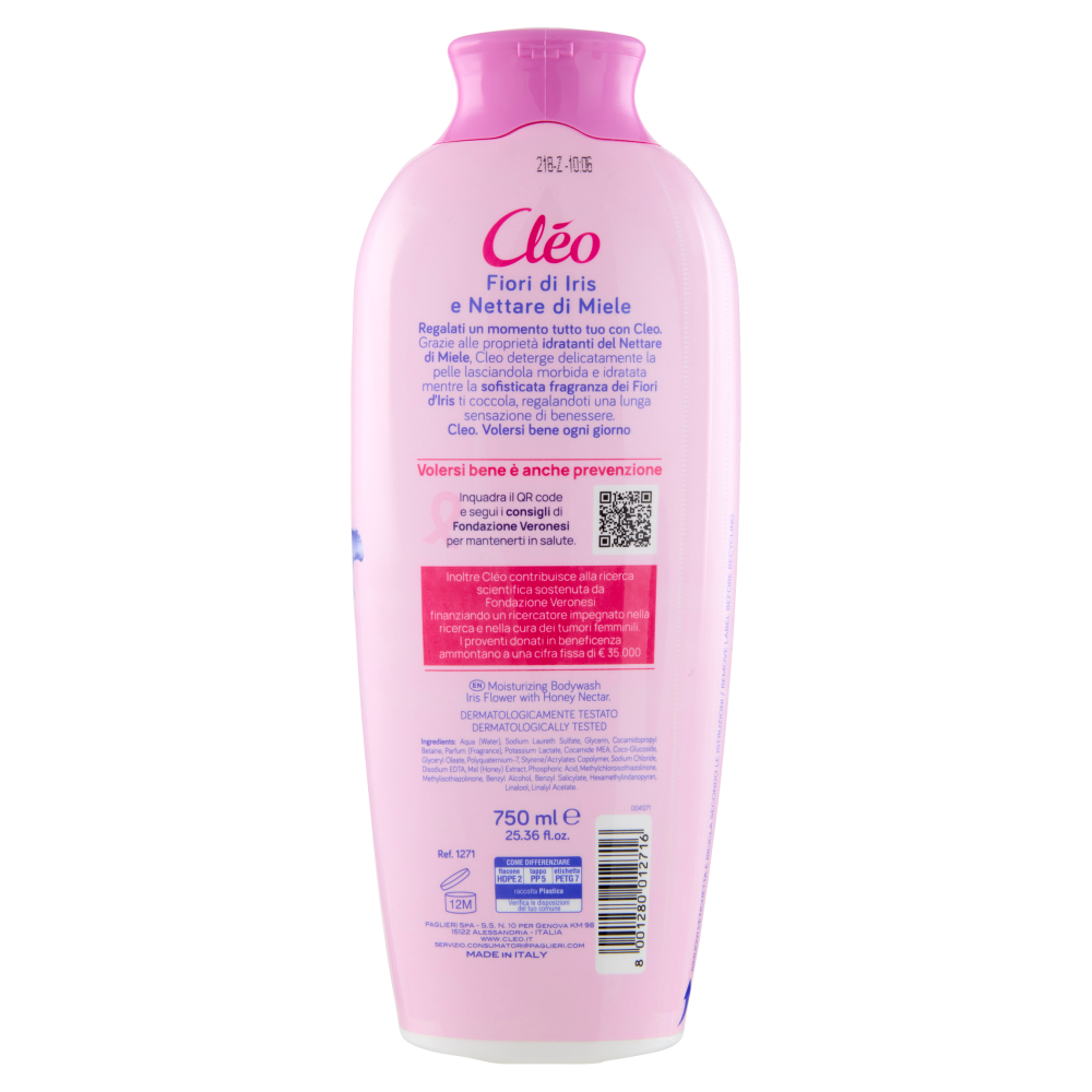 Cléo Idratante Fiori di Iris e Nettare di Miele Bagnodoccia 750 ml