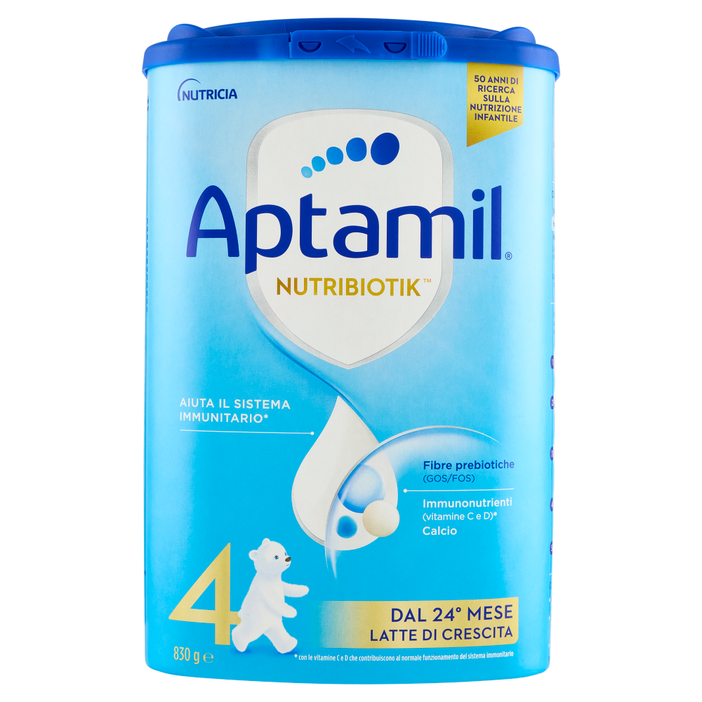 APTAMIL 4 - Latte di crescita dai 24 mesi, Polvere, Supporta il Sistema Immunit con le Vit C&D, 830g