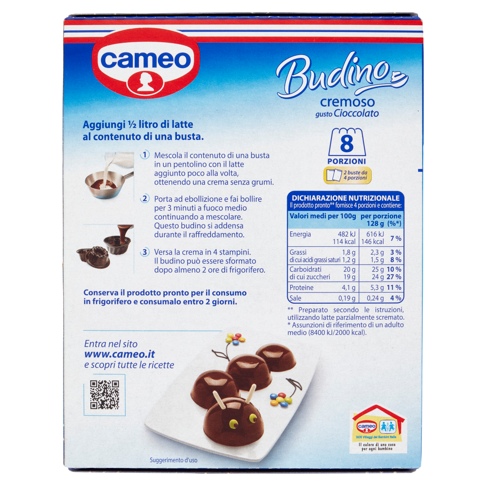 cameo Preparato per Budino cremoso gusto Cioccolato 2 x 90 g