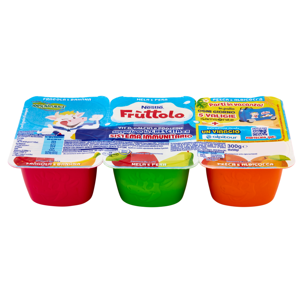 NESTLÉ FRUTTOLO Fragola e Banana - Mela e Pera - Pesca e Albicocca 6x50g