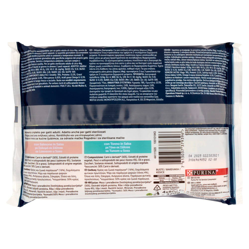 FELIX Sfilaccetti Rustici Selezioni con Pesci (Salmone, Tonno) 4 x 80 g