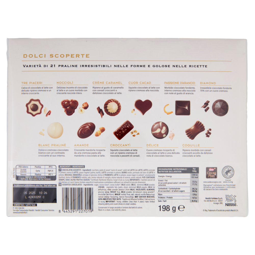 PERUGINA Dolci Scoperte Cioccolatini Assortiti Scatola Regalo Natale 198g