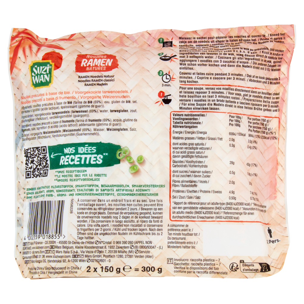 Suzi Wan Noodles Ramen classici 2 x 150 g