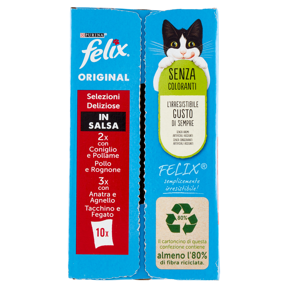 FELIX Original Selezioni Deliziose in Salsa (Coniglio, Pollo, Anatra, Tacchino) 10 x 85 g