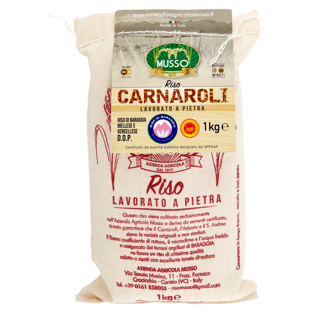 Musso Riso Carnaroli Riso di Baraggia Biellese e Vercellese D.O.P. 1 kg