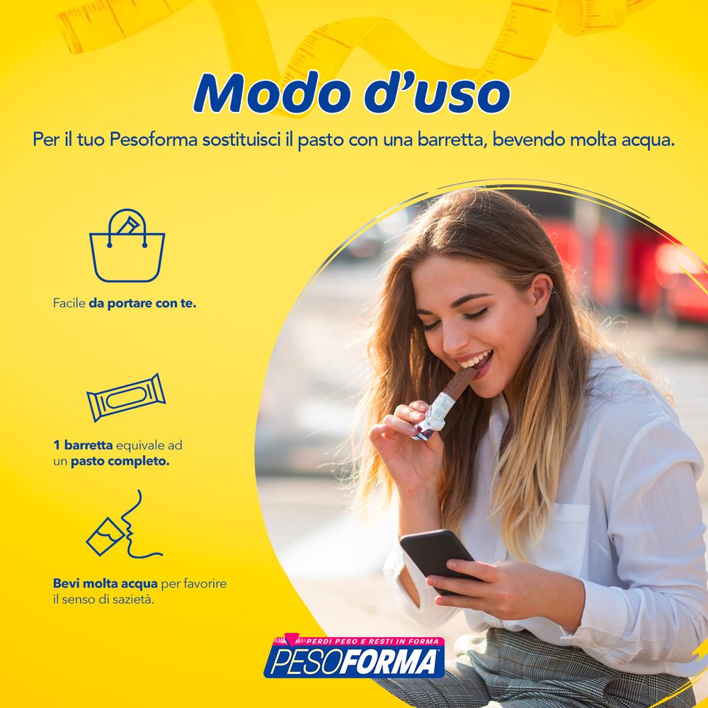 Pesoforma Barrette 2 pasti sostitutivi Caramello Crispy, 2x60g