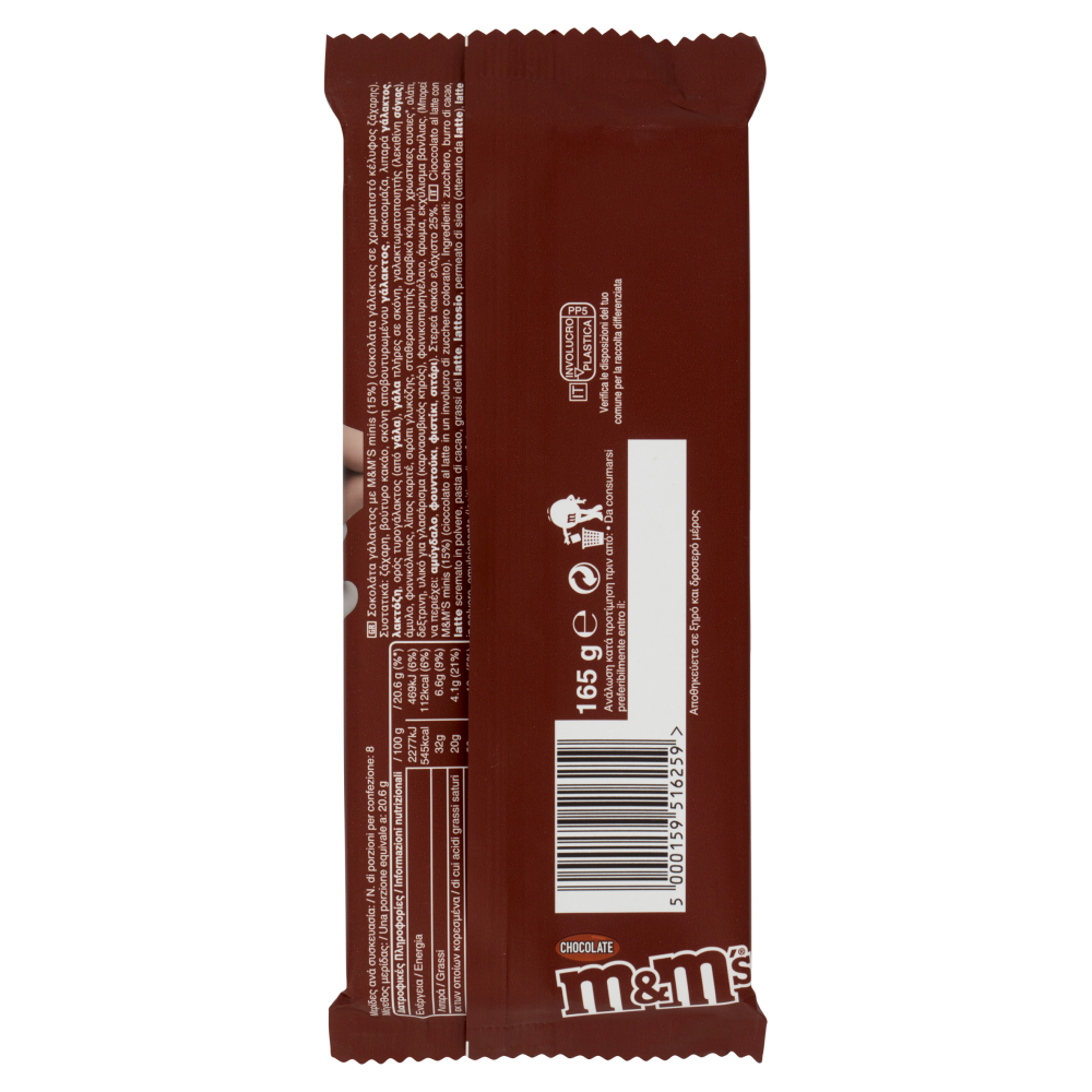 M&M's Tavoletta al Cioccolato al Latte 165 g