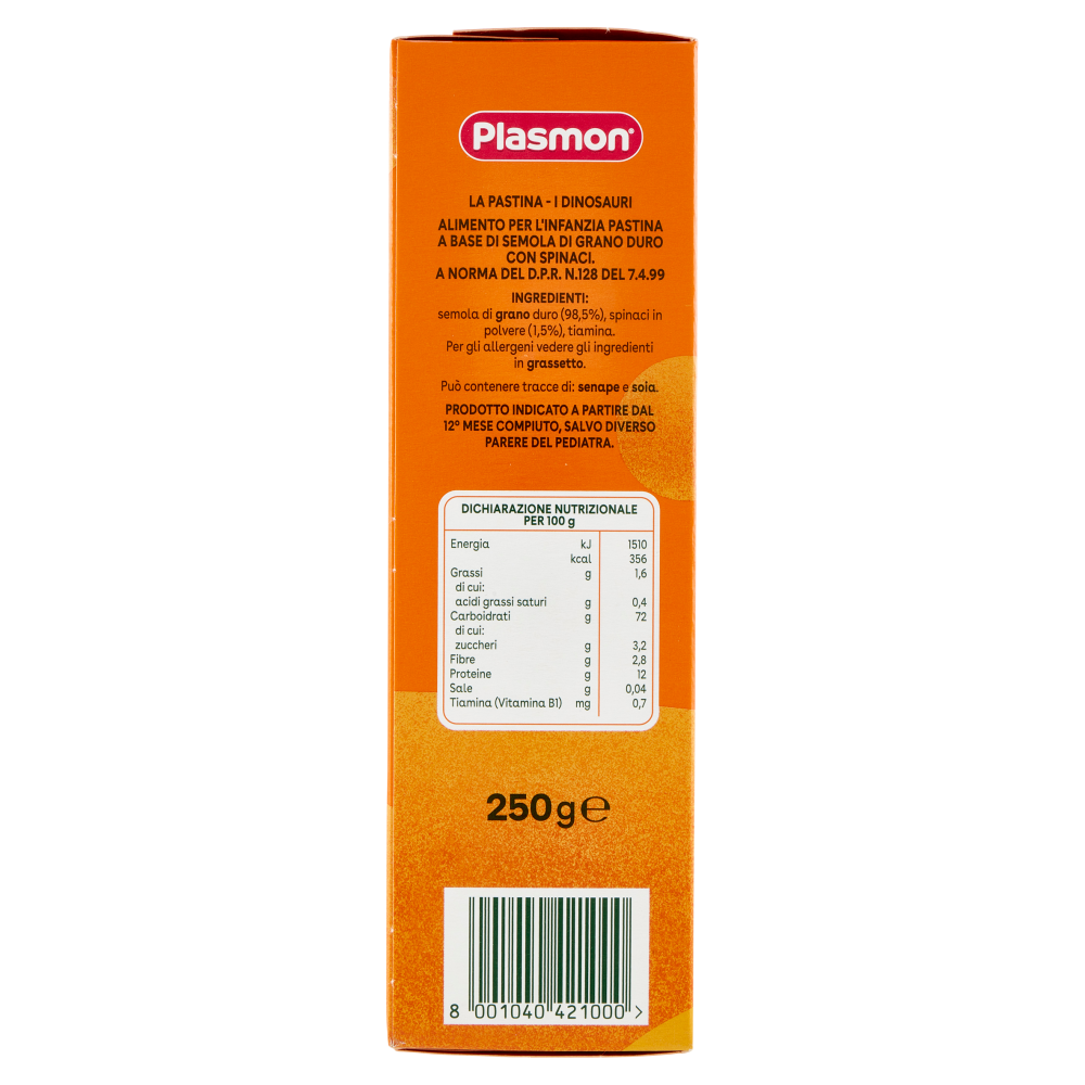Plasmon i Dinosauri Grano Duro e Spinaci 250 g