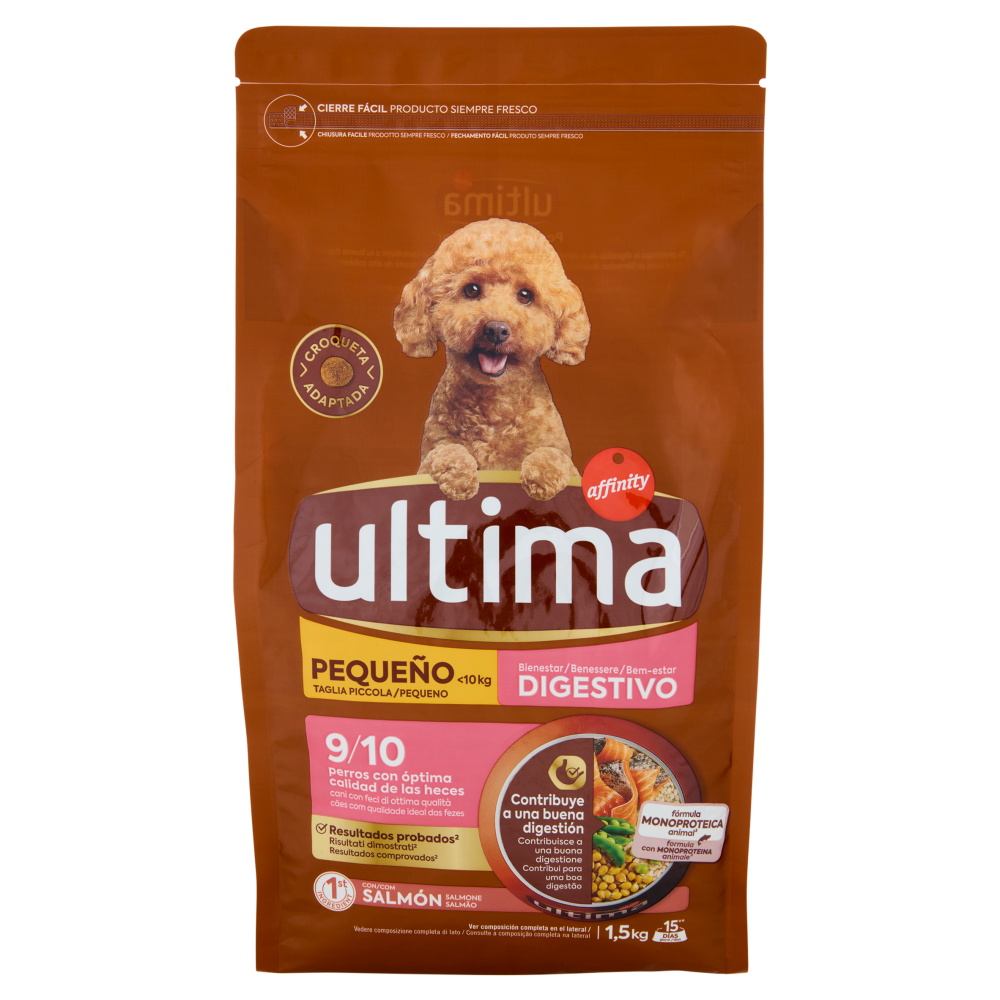 ultima Dog Taglia Piccola <10kg Benessere Digestivo con Salmone 1,5 kg