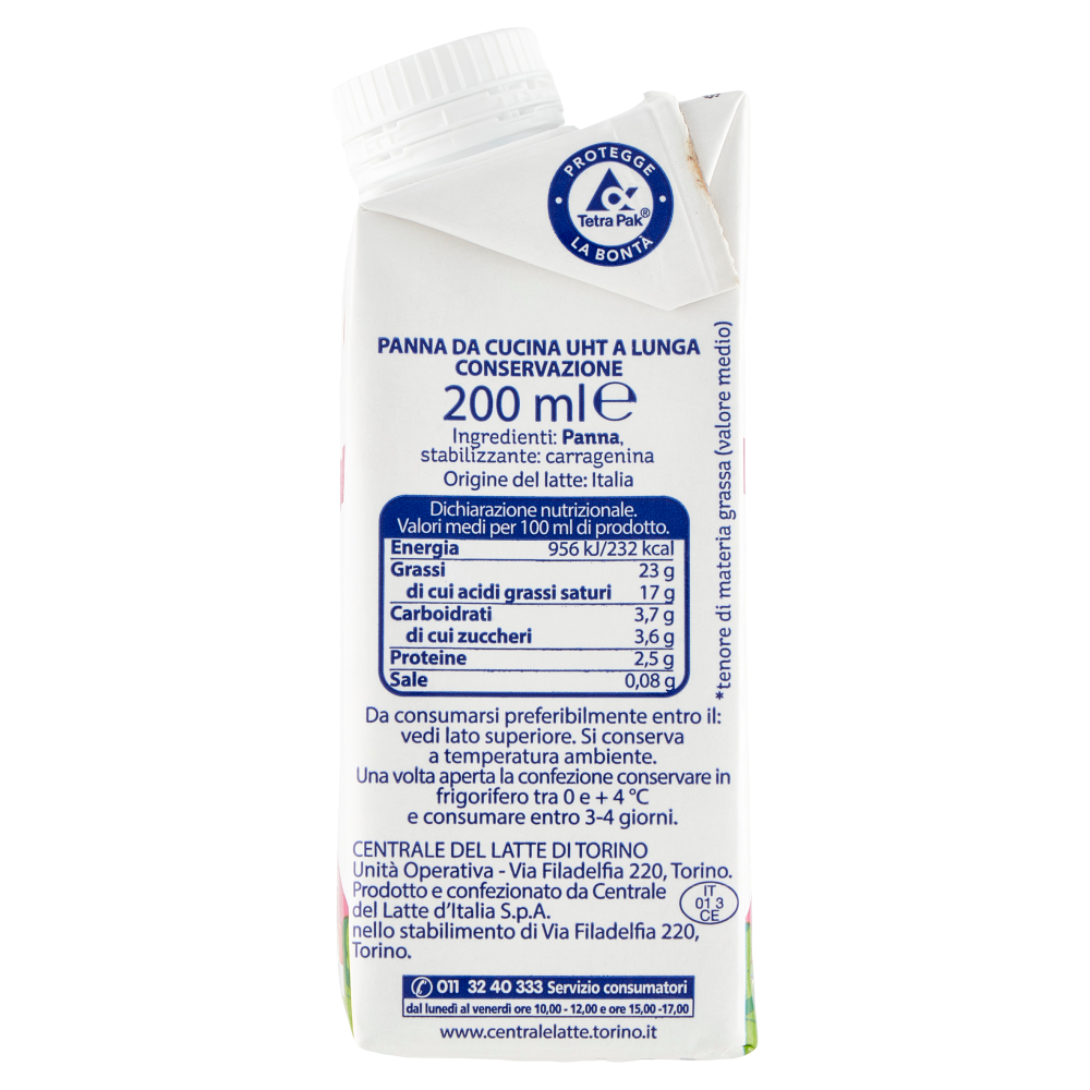 Tapporosso la Panna della Centrale da Cucina a Lunga Conservazione 200 ml
