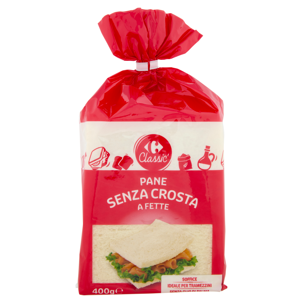 Carrefour Classic Pane Senza Crosta a Fette 400 g