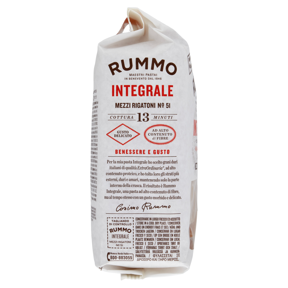 Rummo Integrale Mezzi Rigatoni N° 51 500 g
