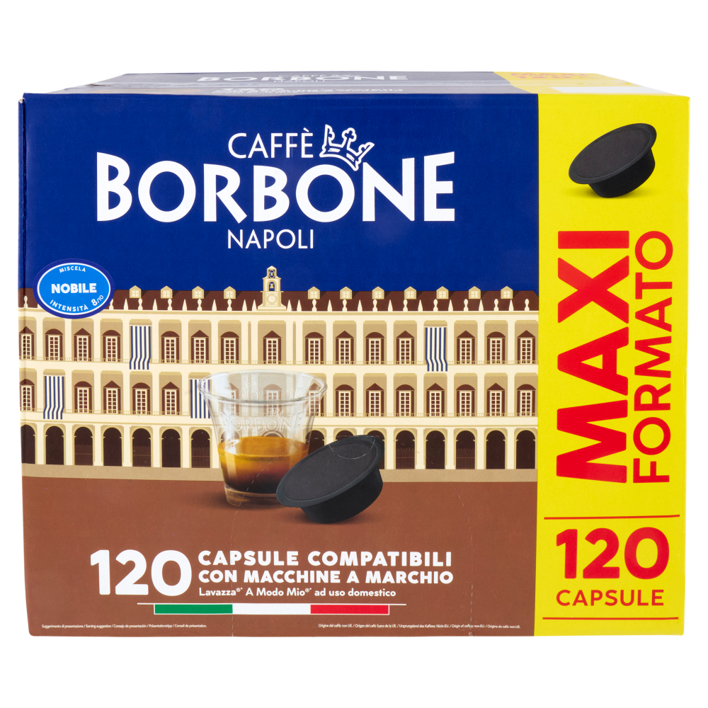Caff&egrave; Borbone Miscela Nobile Capsule Compatibili Lavazza* A Modo Mio* ad uso domestico 120 x 7,2 g