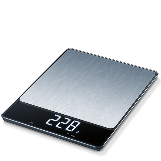Beurer KS 34 Inox, Bilancia da Cucina con Portata fino a 15 kg