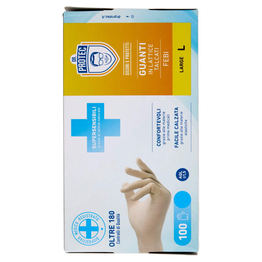 Dr. Protec Guanti in Lattice Talcati Febi Large L 100 pz