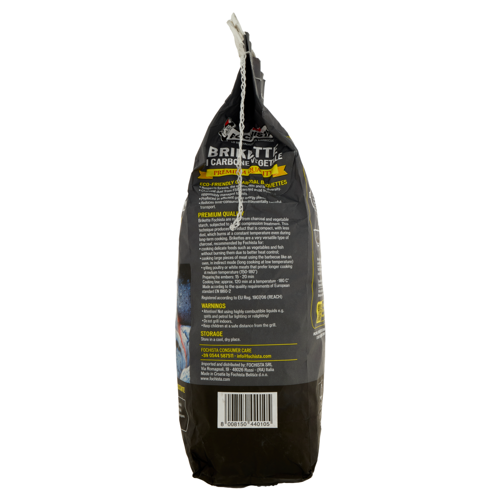 Fochista Brikette di Carbone Vegetale Premium Quality 2,5 kg