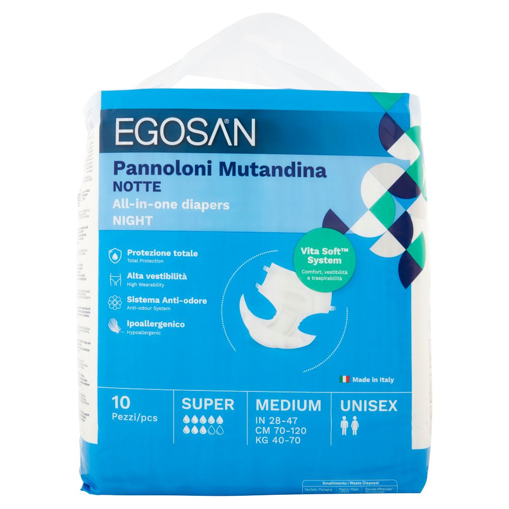 Egosan Pannoloni Mutandina Notte Medium Unisex 10 pz
