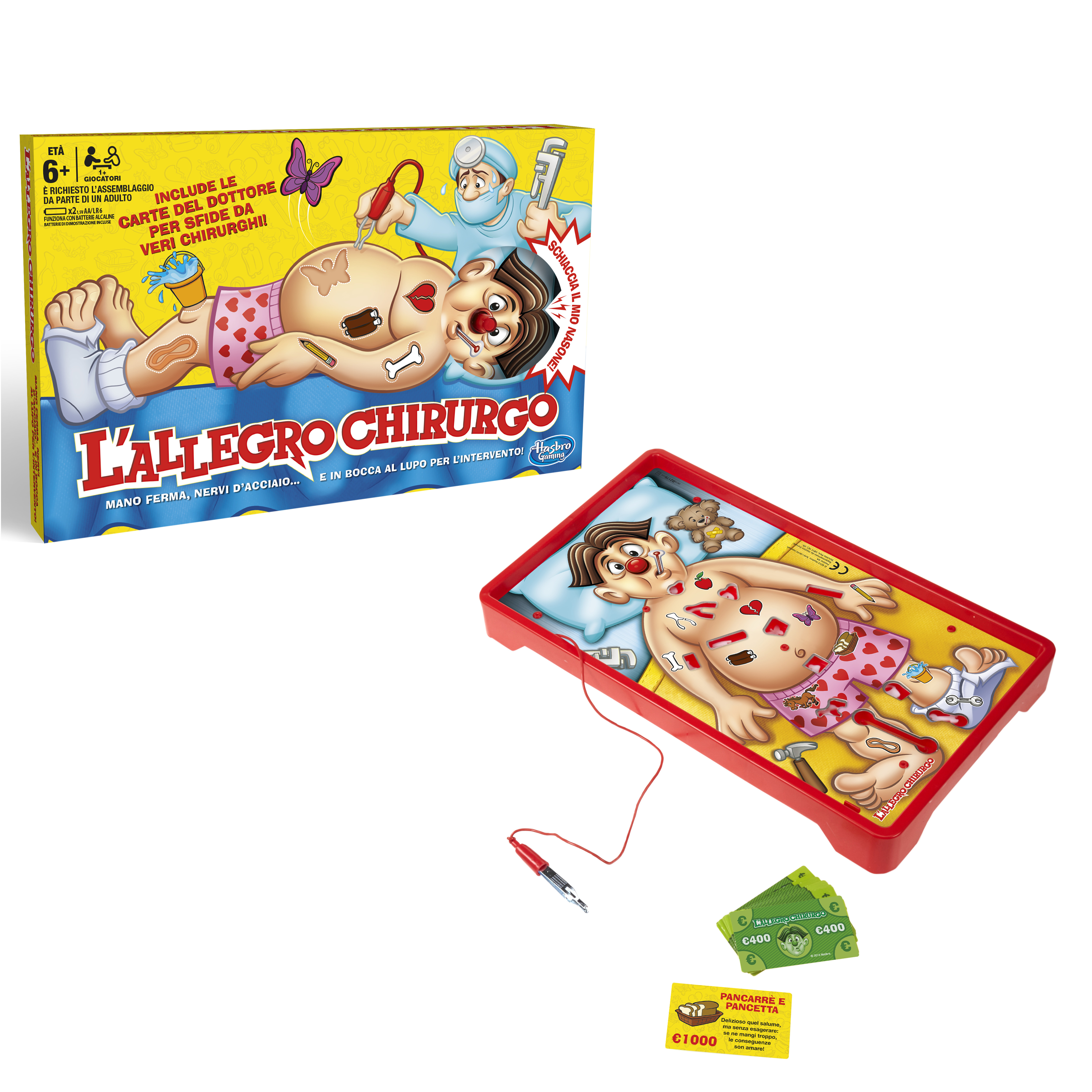 Hasbro Gaming L'Allegro Chirurgo, gioco da tavolo elettronico del dottore, giochi per bambini e bambine, dai 6 anni in su