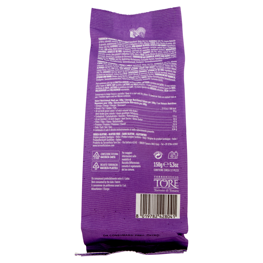 Torronificio Tore Torroncini Artigianali Mirto&Limone 150 g