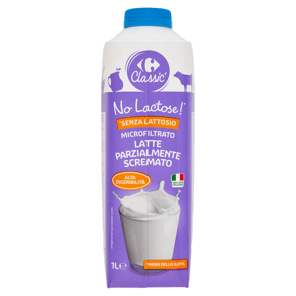 Carrefour Classic No Lactose!*Senza Lattosio Microfiltrato Latte Parzialmente Scremato 1 l