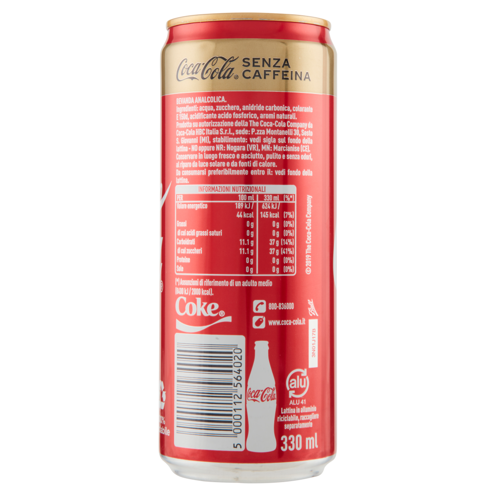 COCA-COLA Senza Caffeina Lattina 330 ml