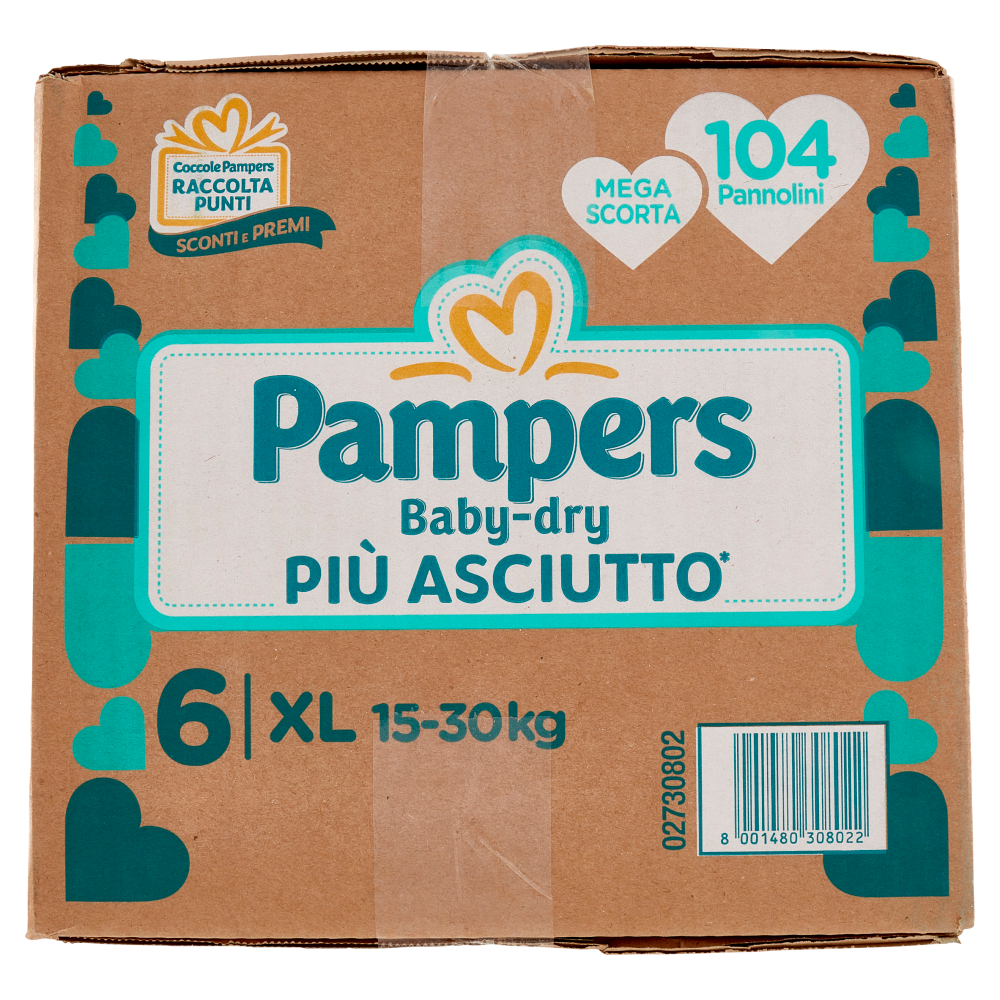 Pampers Baby-dry XL 104 pz