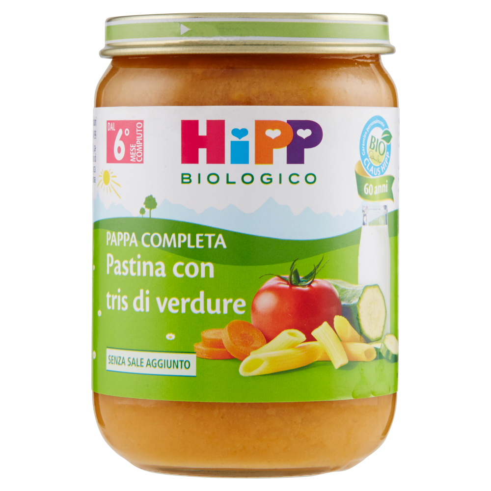 HiPP Biologico Pappa Completa Pastina con tris di verdure 190 g