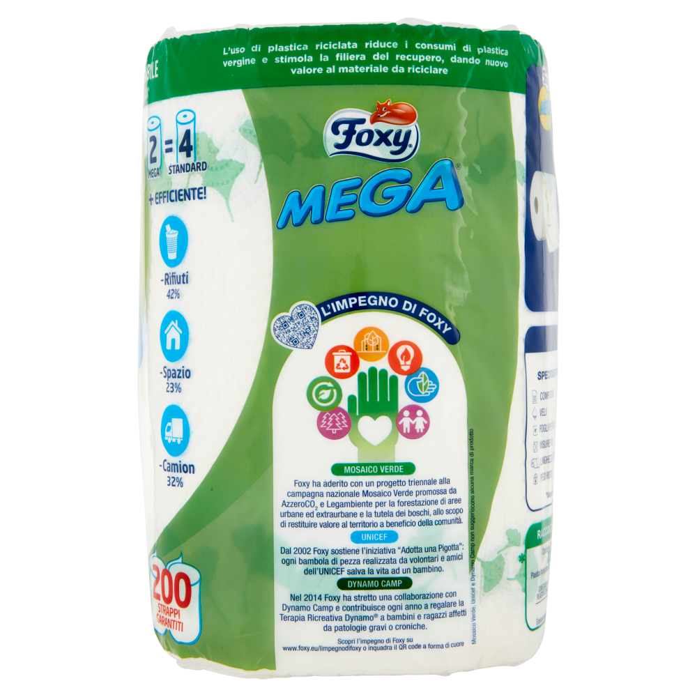 Foxy Mega carta cucina 2 maxi rotoli 2 veli decorati