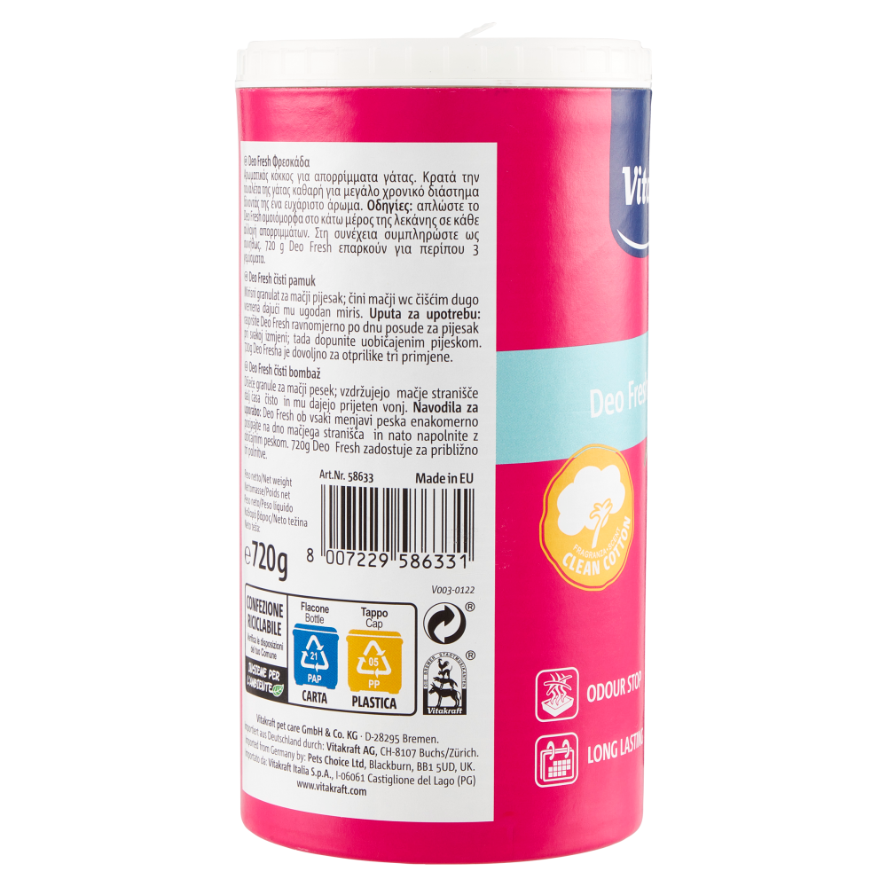 Vitakraft Care Deo Fresh Clean Cotton 720 g