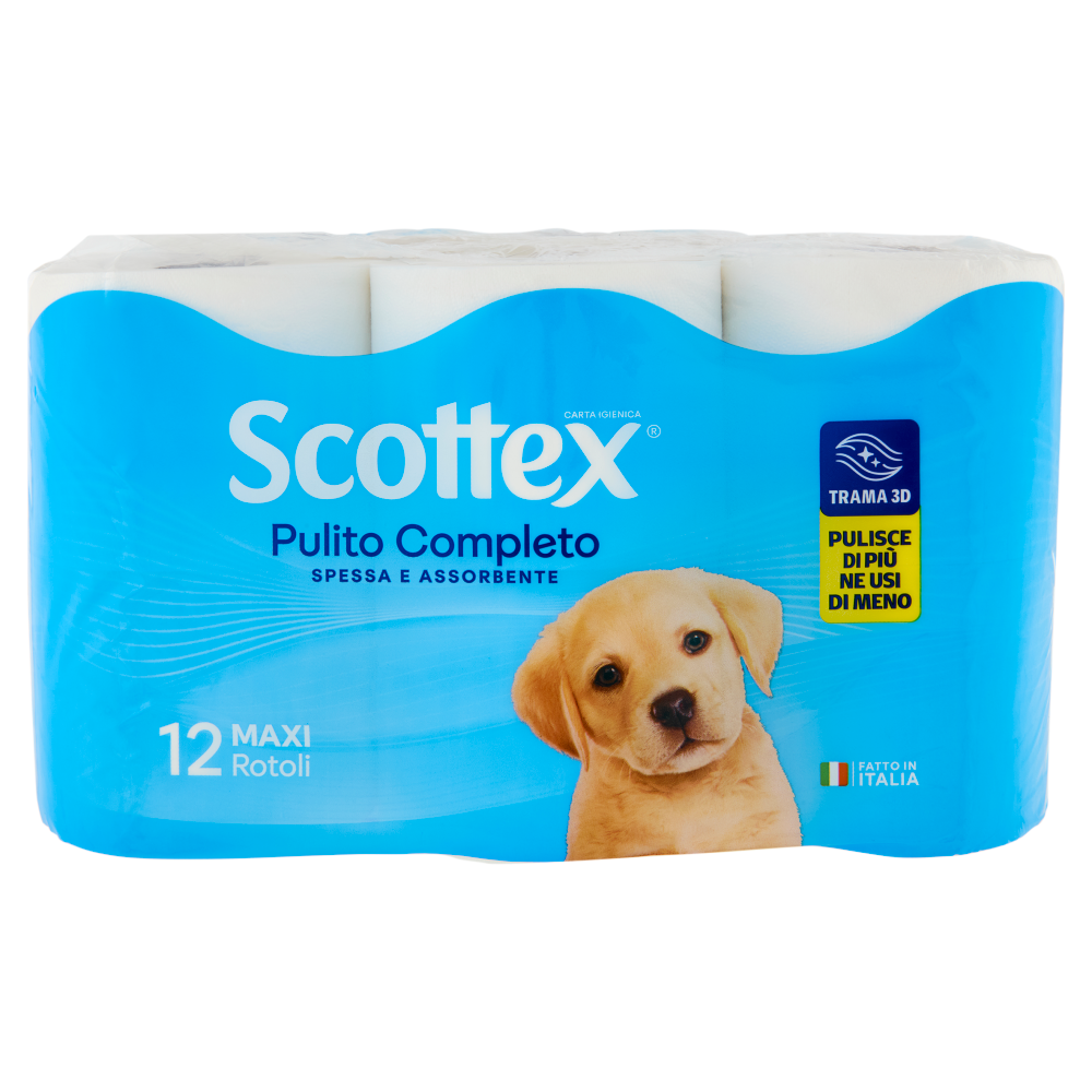 Scottex Pulito Completo Carta Igienica Maxi Rotoli 12 pz