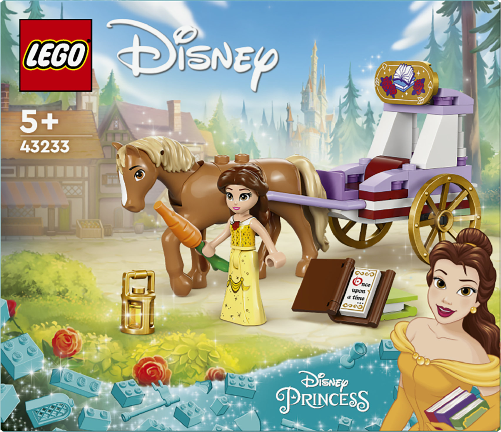 LEGO Disney Princess 43233 La Carrozza dei Cavalli di Belle, Giochi Principesse per Bambini di 5+ Anni da La Bella e la Bestia