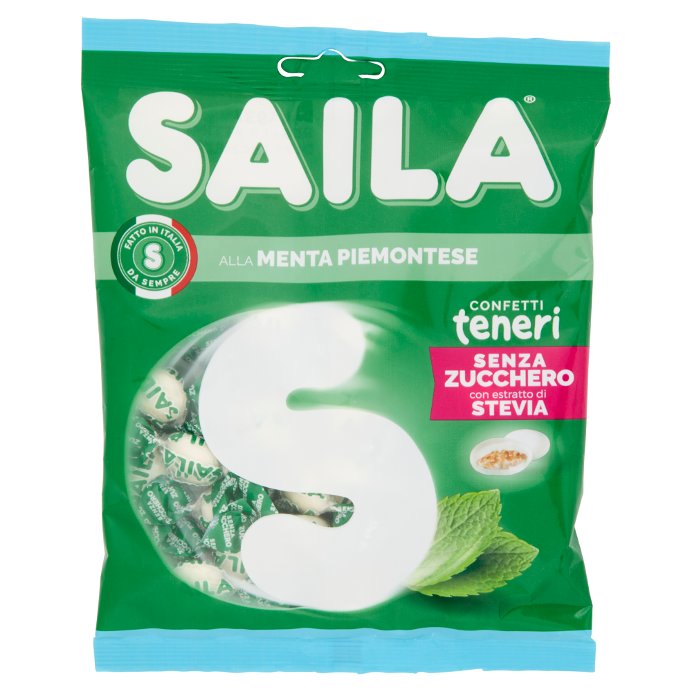 Saila alla Menta Piemontese Confetti teneri Senza Zucchero con estratto di Stevia 75 g