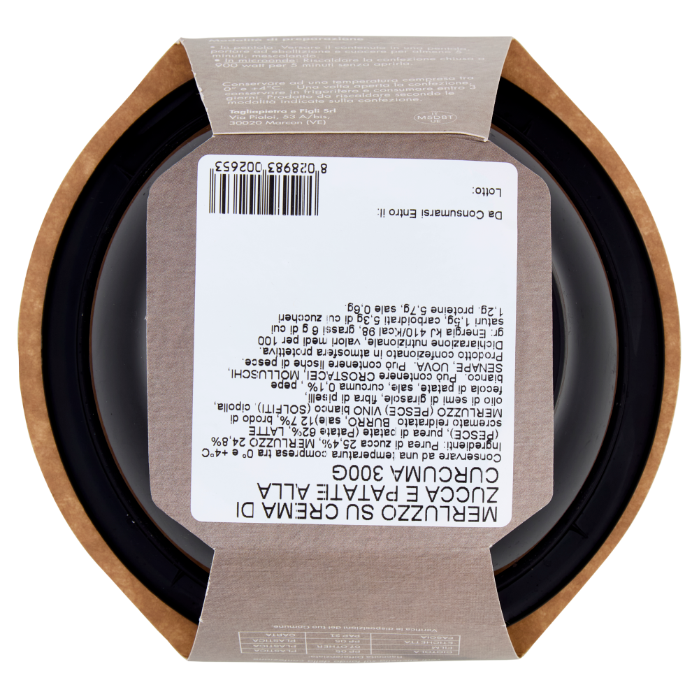 Tagliapietra Pronti d'Amare le Cocottine Merluzzo su crema di Zucca e Patate alla Curcuma 300 g