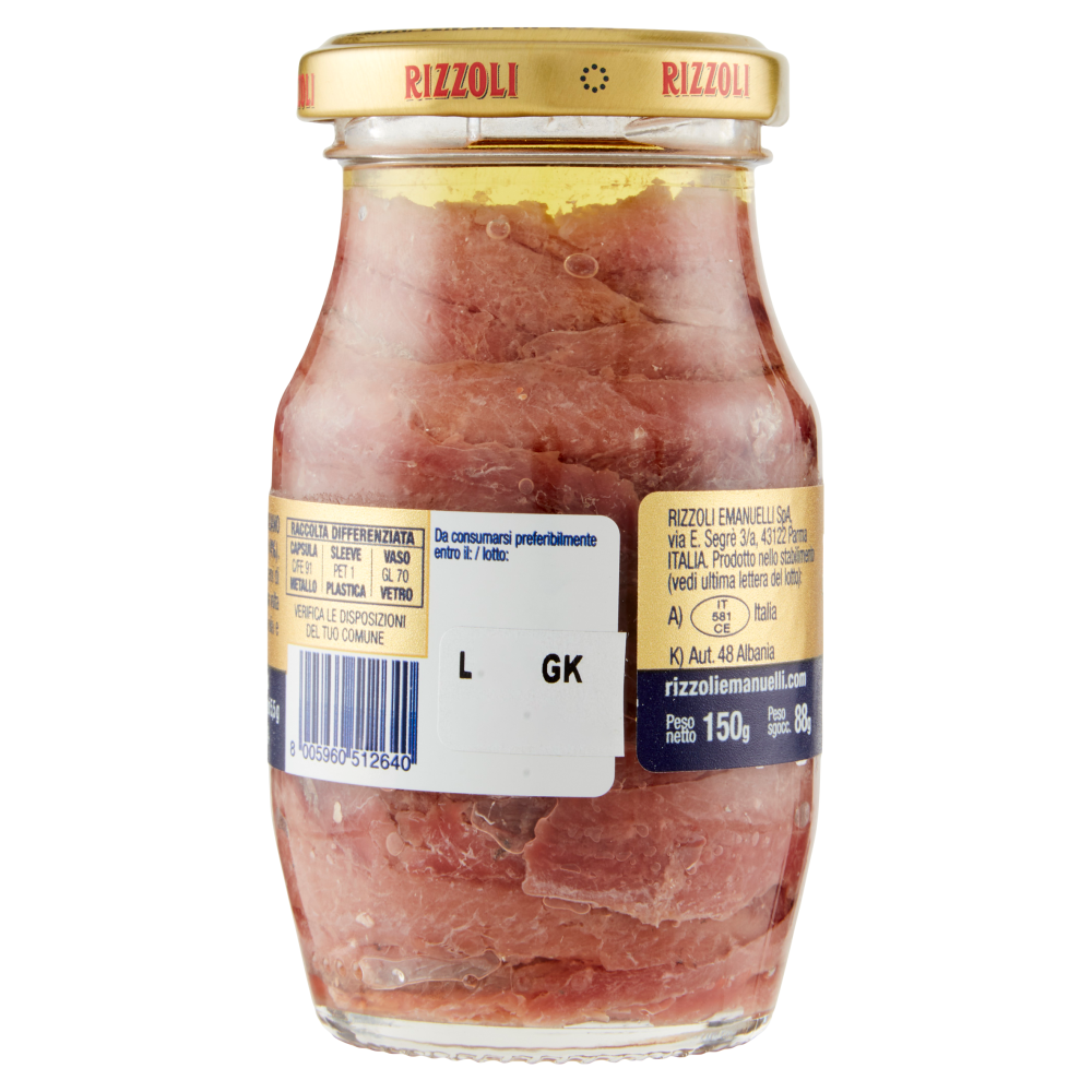 Rizzoli Filetti di Alici in Olio 100% Italiano 150 g