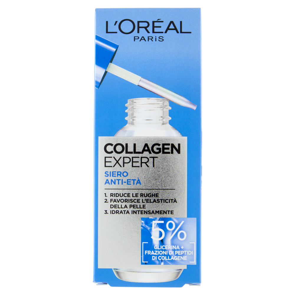 L'Or&eacute;al Paris Collagen Expert Siero Anti-Et&agrave; 5% Glicerina + Peptidi di collagene, 30 ml