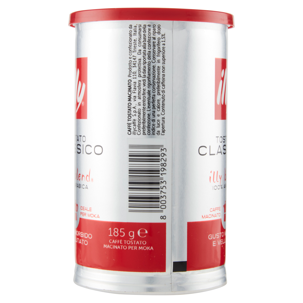 illy Tostato Classico Caffè Macinato Ideale per Moka 185 g